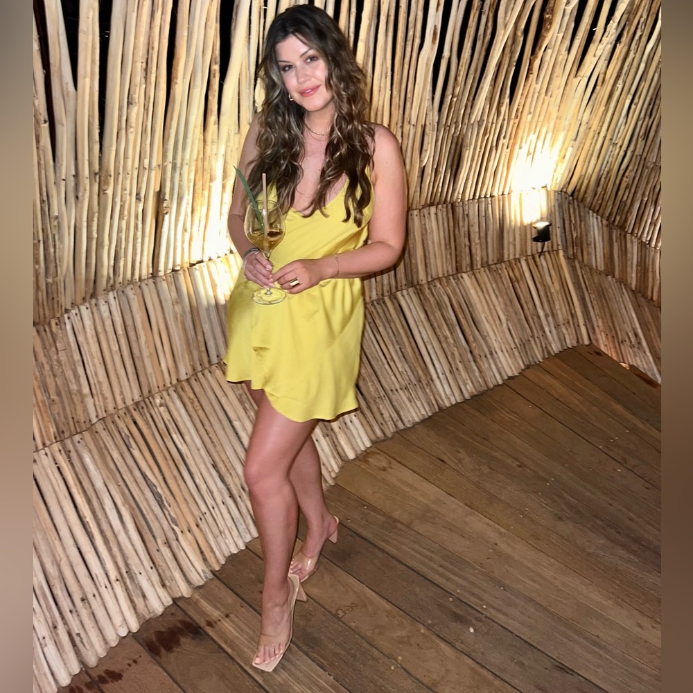 Free people lime green dress size L